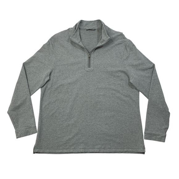 Elie Tahari Sweatshirt Mens XXL Grey Quarter Zip Stretch Cotton Blend Pullover - Picture 1 of 10